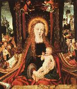 MASTER of the Aix-en-Chapel Altarpiece Madonna and Child sg oil painting artist